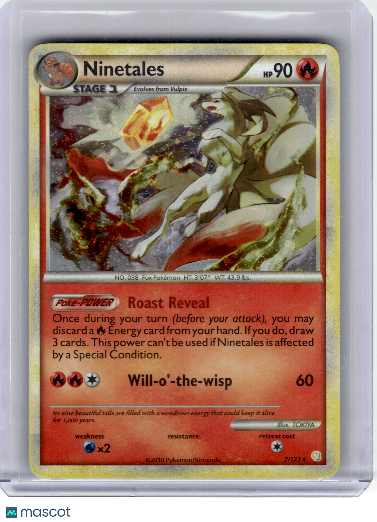 2010 Pokemon—Ninetales #7 HeartGold & SoulSilver—Rare Holo