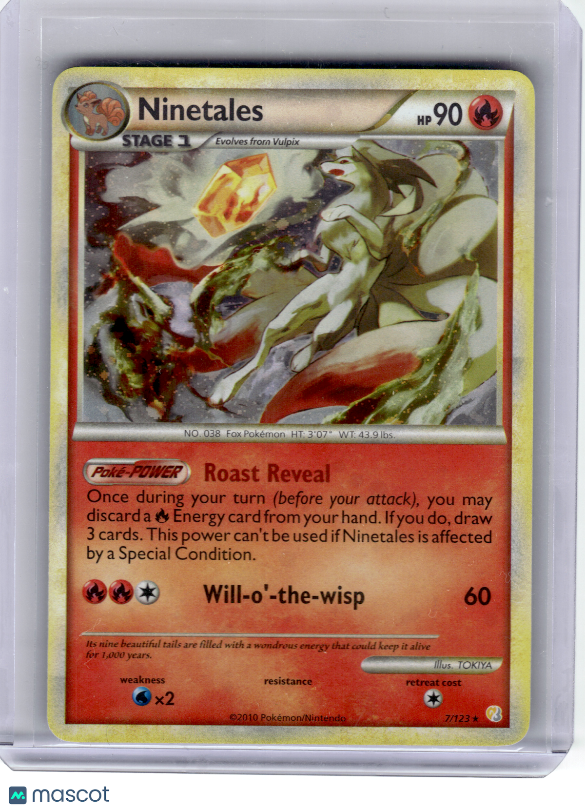 2010 Pokemon—Ninetales #7 HeartGold & SoulSilver—Rare Holo