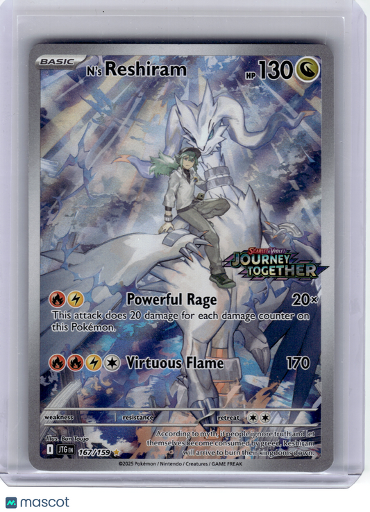 2025 Pokemon—N'S Reshiram #167 Journey Together—Illustration Rare Holo (Stamped)
