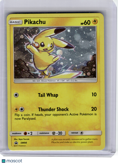 2017 Pokemon—Pikachu #SM98 Sun & Moon—Black Star Promo Holo [Lightly Played]