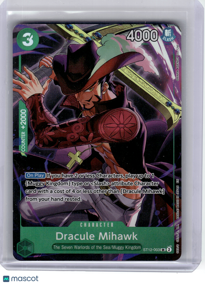 2025 One Piece—Dracule Mihawk #ST12-003 Illustration Box No. 4—Super Rare Foil