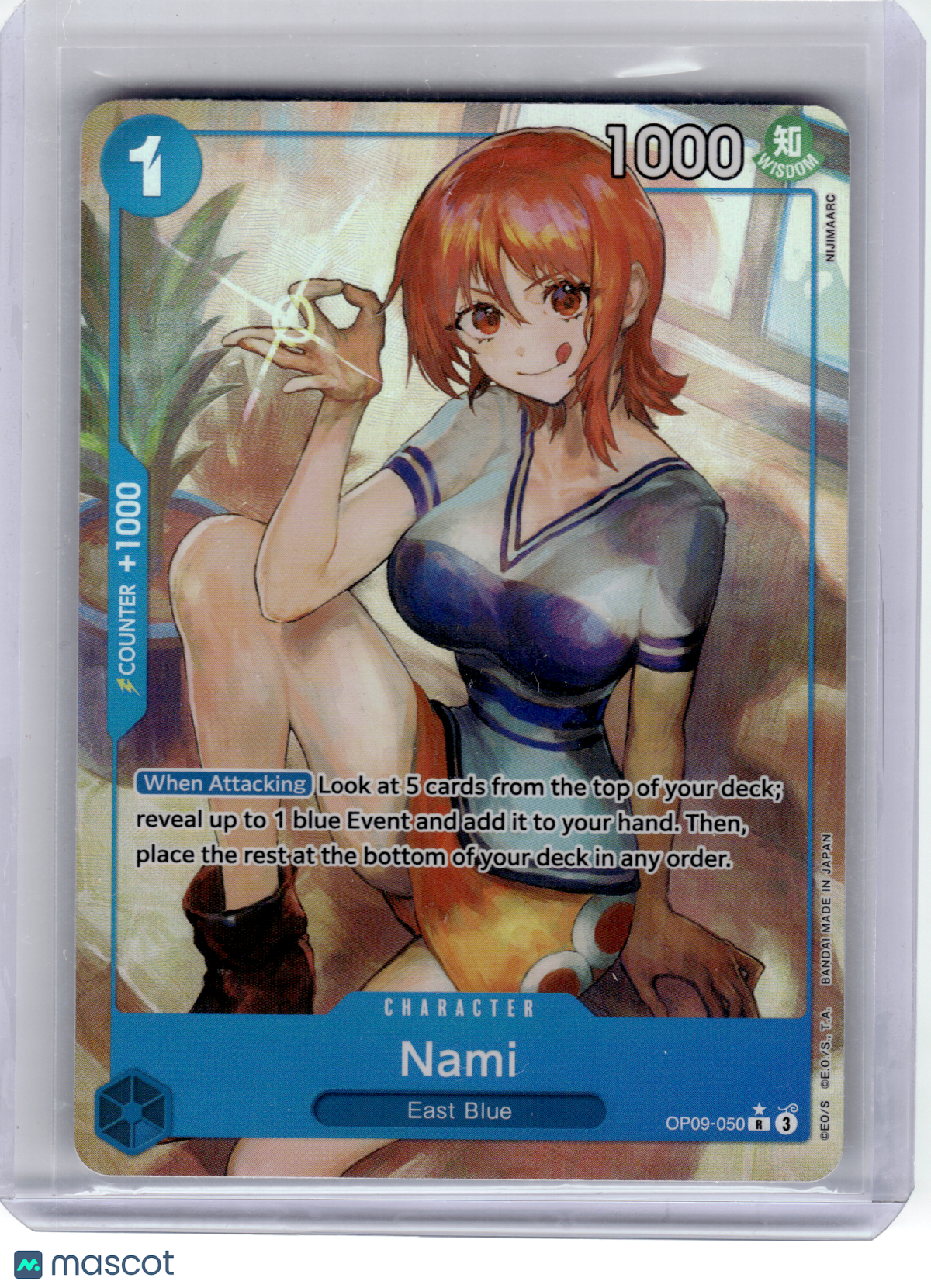 2025 One Piece—Nami #OP09-050 Emperors in the New World—Rare Holo Alt Art
