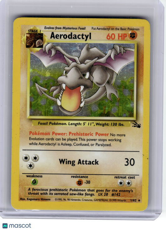 1999 Pokemon—Aerodactyl #1 Fossil—Rare Holo [Moderately Played]