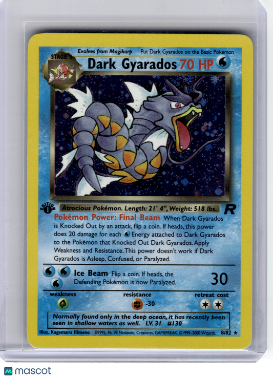 2000 Pokemon—Dark Gyarados #8 Team Rocket—Rare Holo 1st Edition