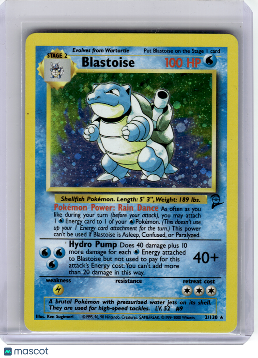 2000 Pokemon—Blastoise #2 Base Set 2—Rare Holo [Moderately Played]