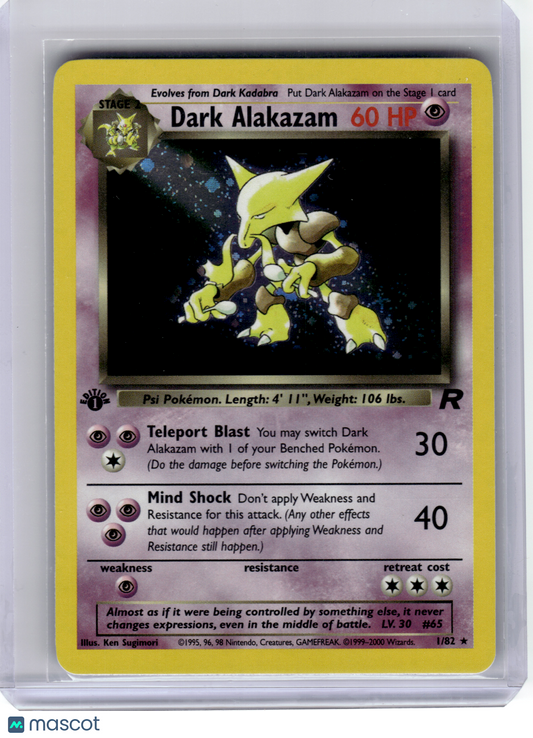 2000 Pokemon—Dark Alakazam #1 Team Rocket—Rare Holo [Lightly Played] 1st Edition