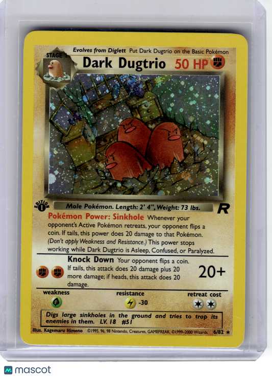 2000 Pokemon—Dark Dugtrio #6 Team Rocket—Rare Holo [Lightly Played] 1st Edition