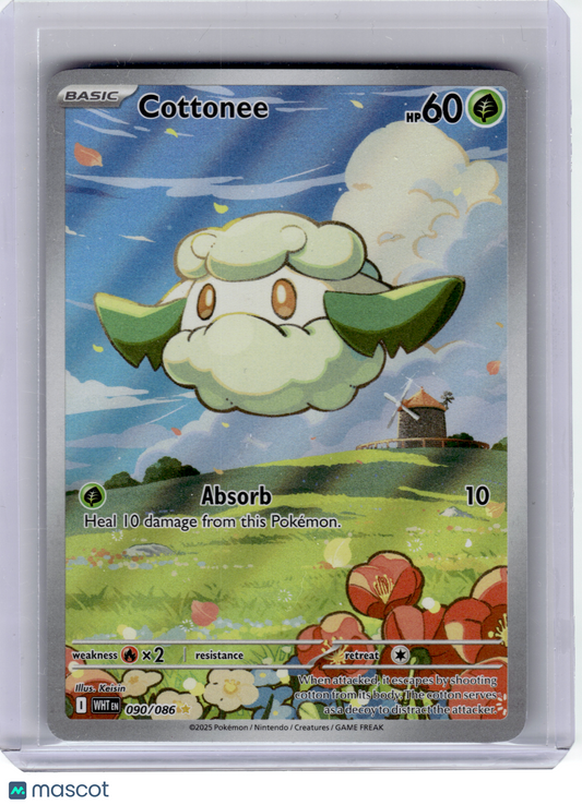 2025 Pokemon—Cottonee #90 White Flare—Illustration Rare Holo
