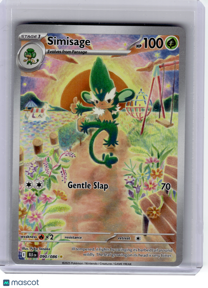 2025 Pokemon—Simisage #90 Black Bolt—Illustration Rare Holo