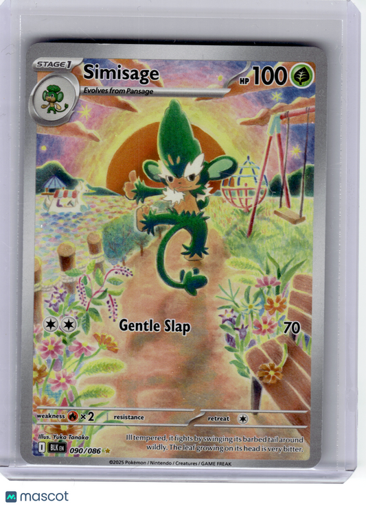 2025 Pokemon—Simisage #90 Black Bolt—Illustration Rare Holo