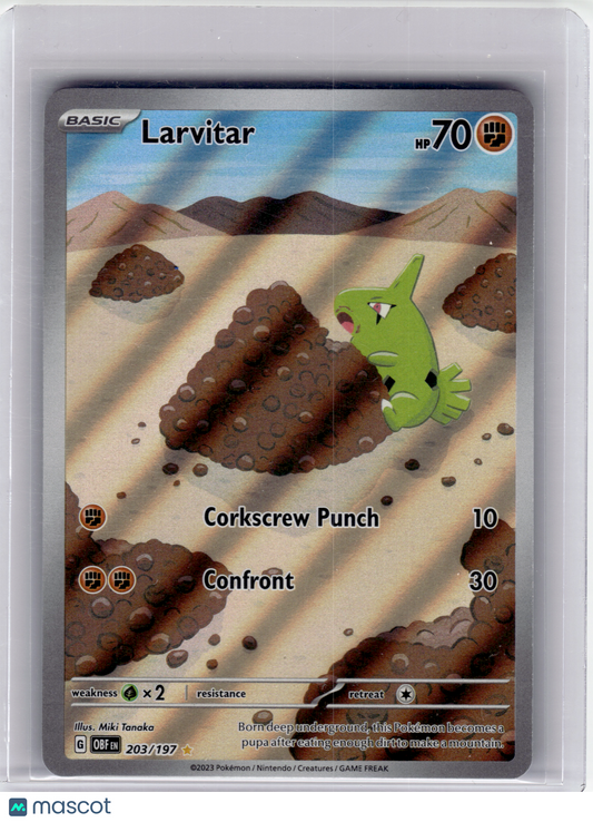 2023 Pokemon—Larvitar #203 Obsidian Flames—Illustration Rare Holo