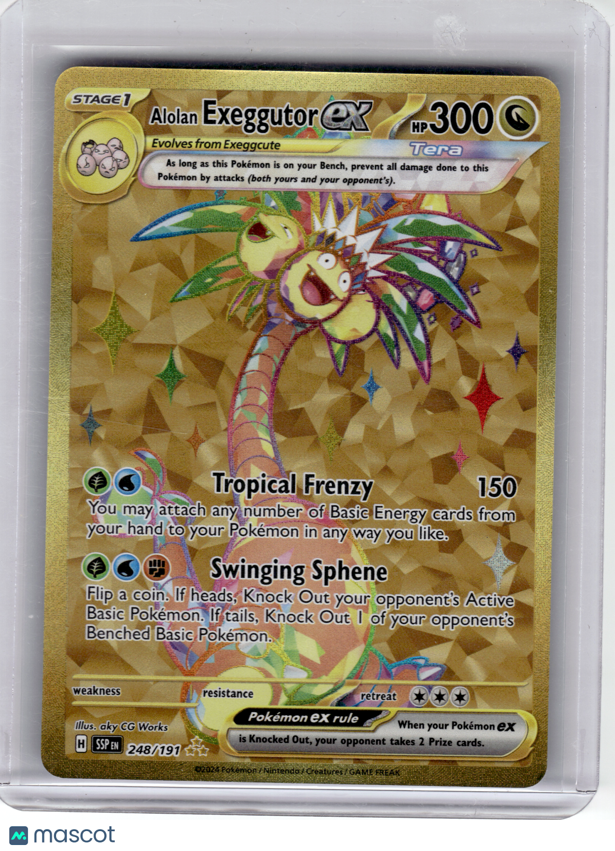 2024 Pokemon—Alolan Exeggutor EX #248 Surging Sparks—Hyper Rare Gold ...