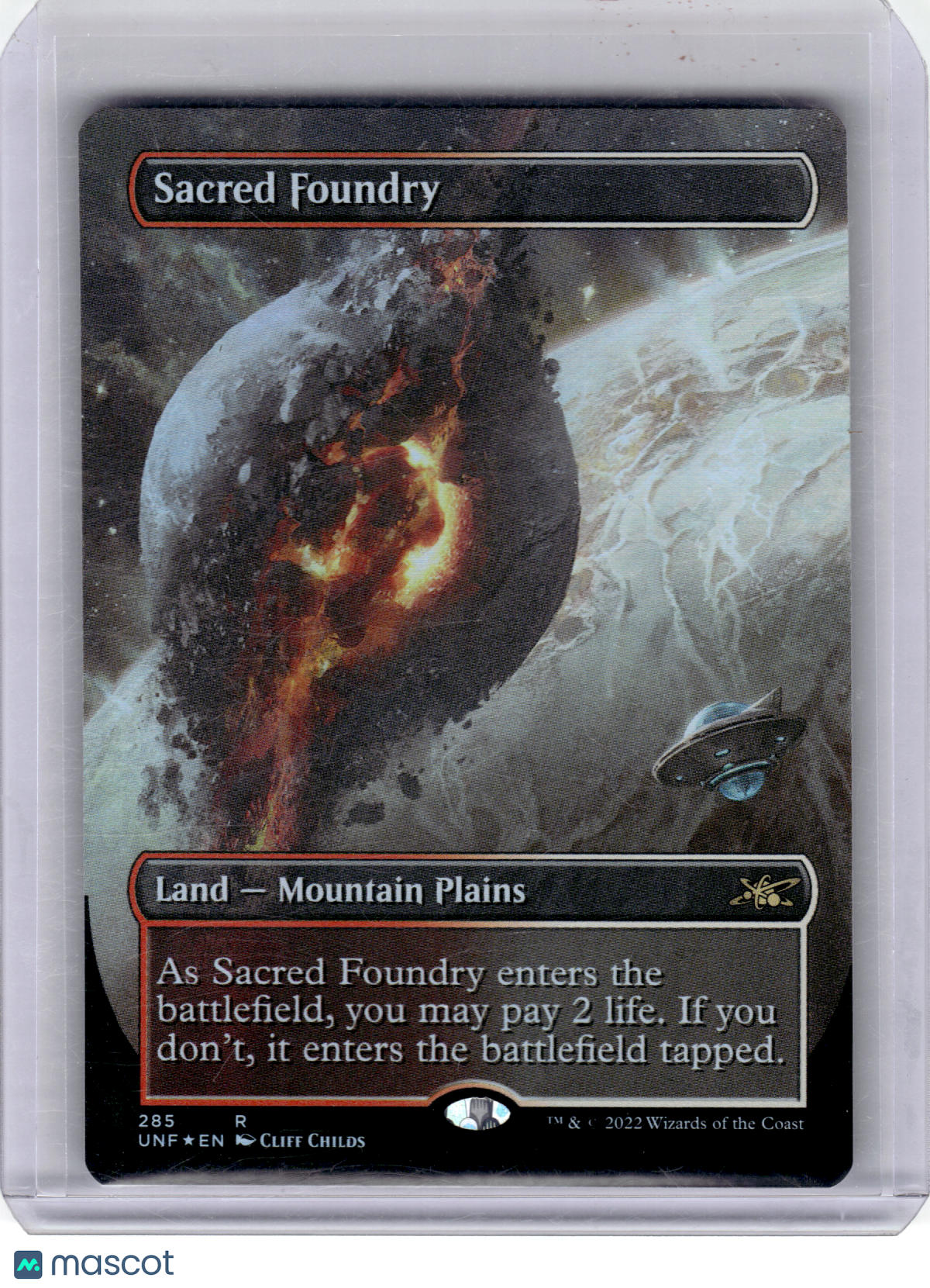 2022 Magic: The Gathering—Sacred Foundry #285 Unfinity—Rare Foil (Borderless)