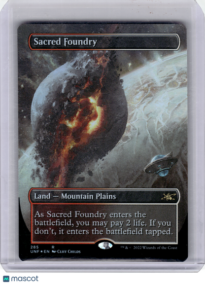 2022 Magic: The Gathering—Sacred Foundry #285 Unfinity—Rare Foil (Borderless)