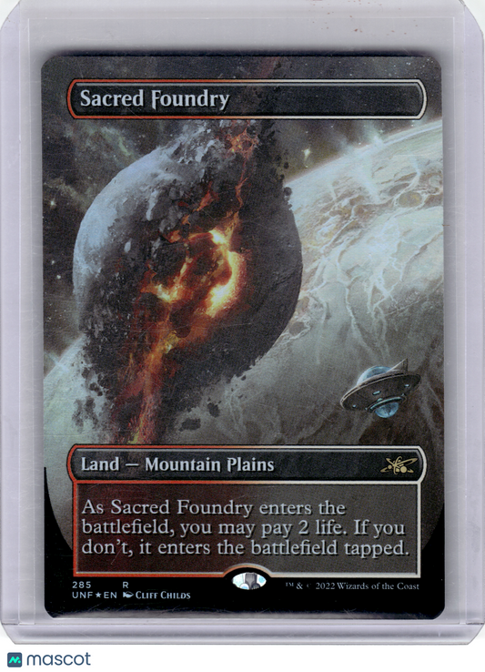 2022 Magic: The Gathering—Sacred Foundry #285 Unfinity—Rare Foil (Borderless)