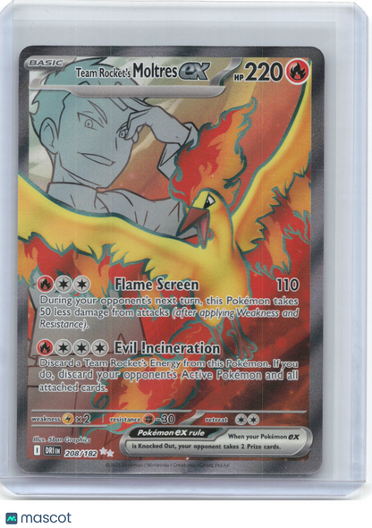2025 Pokemon—Team Rocket's Moltres ex #208/182 Destined Rivals—Ultra Rare Foil