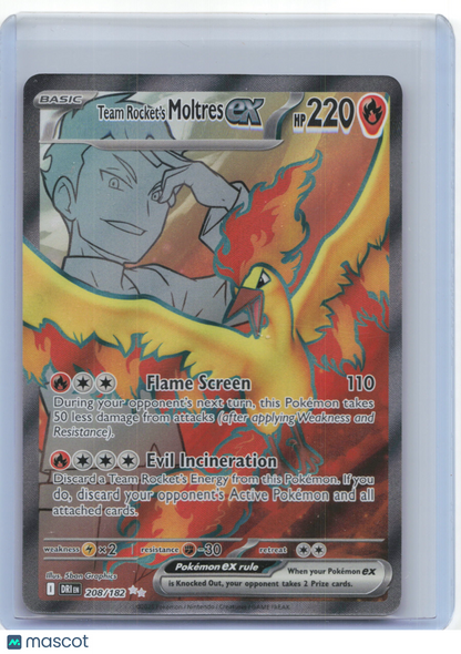 2025 Pokemon—Team Rocket's Moltres ex #208/182 Destined Rivals—Ultra Rare Foil