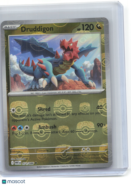 2025 Pokemon—Druddigon #71/86 S&V White Flare—Uncommon RH (Master Ball )