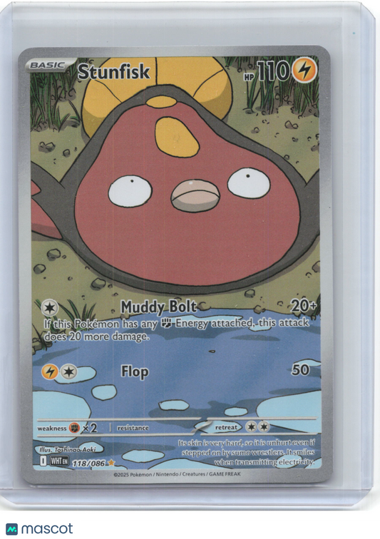 2025 Pokemon—Stunfisk #118/86 Scarlet & Violet White Flare—IR Foil