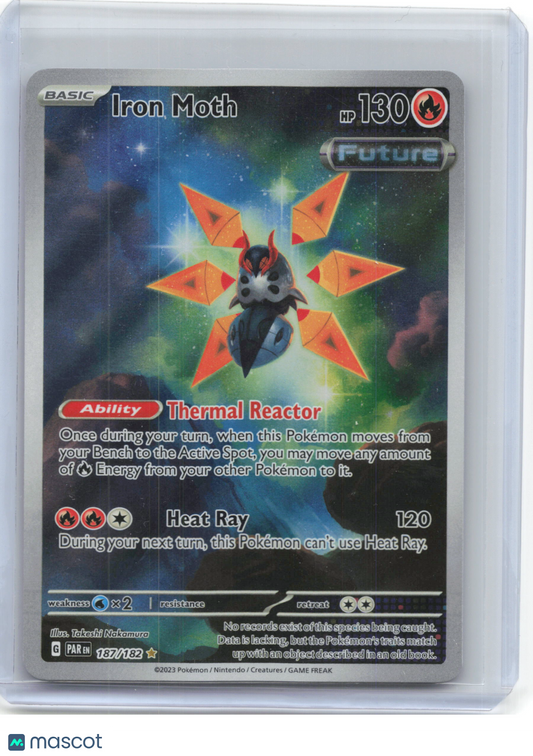 2023 Pokemon—Iron Moth #187/182 Paradox Rift—Illustration Rare Foil
