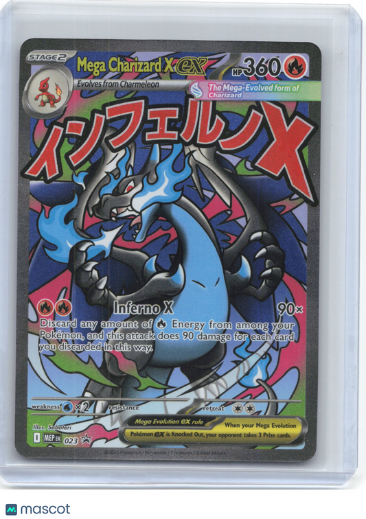 2025 Pokemon—Mega Charizard X ex #23/0 Mega Evolution Promo Cards—Foil