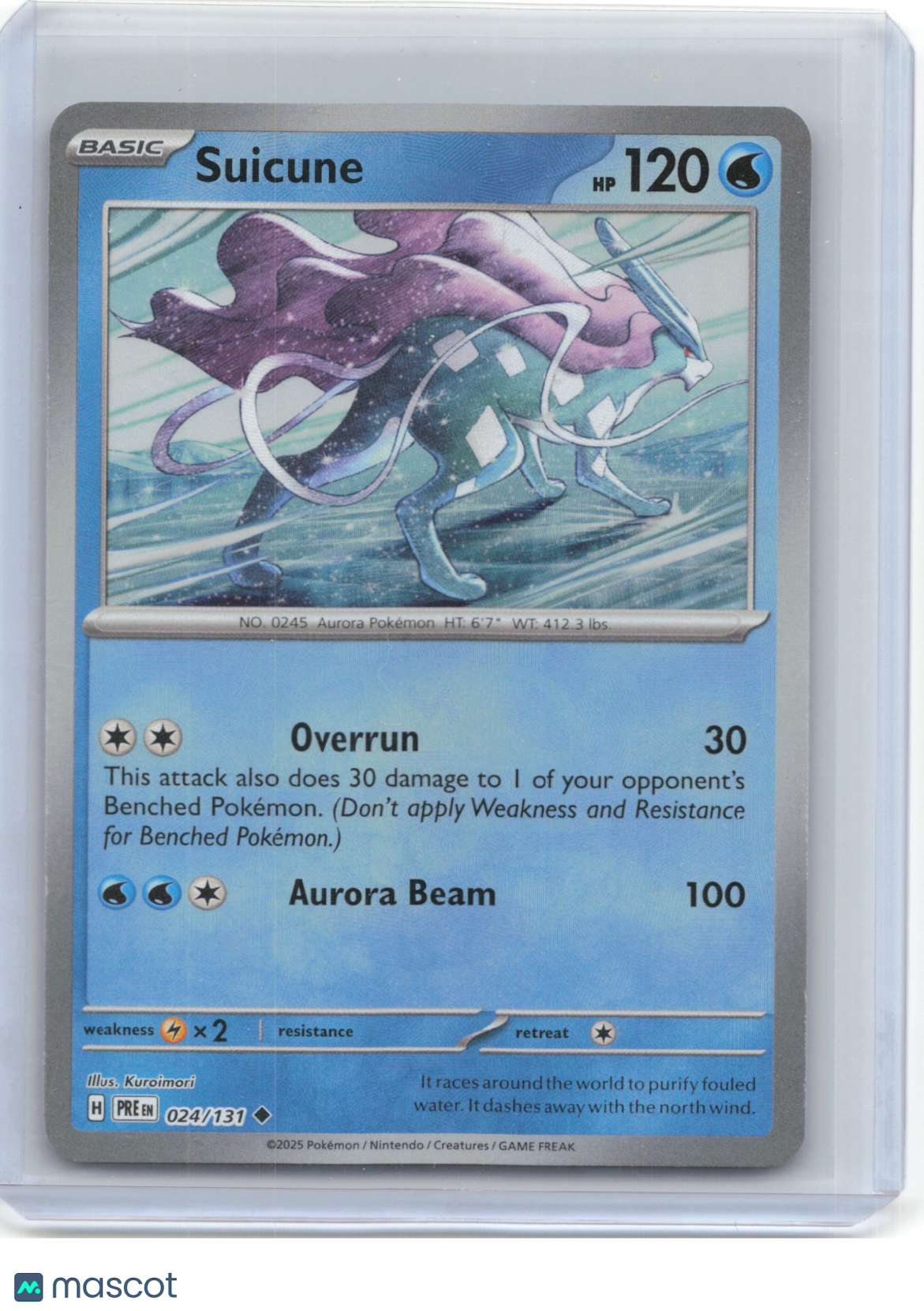 2025 Pokemon—Suicune #24/131 S&V Prismatic Evolutions—Uncommon RH (Master Ball)