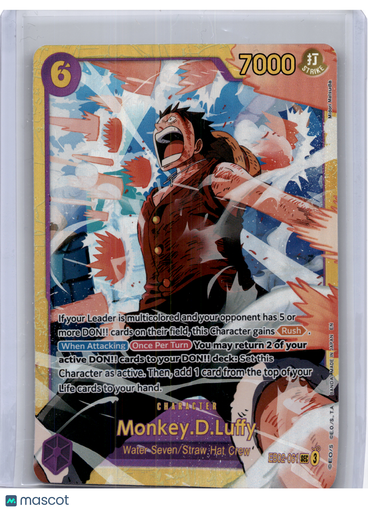 2025 One Piece—Monkey.D.Luffy #EB02-061 Anime 25th Collection—Secret Rare Foil
