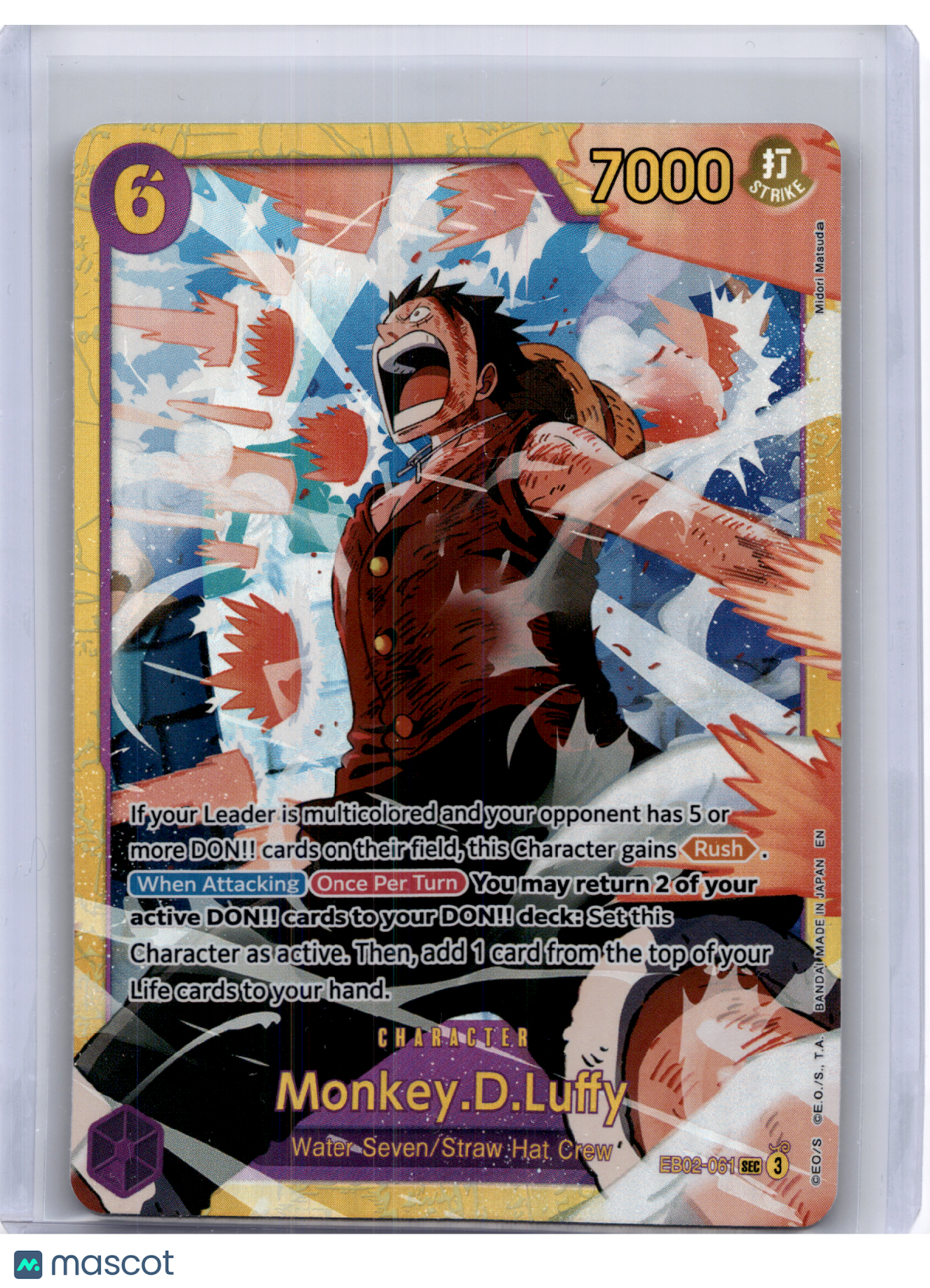 2025 One Piece—Monkey.D.Luffy #EB02-061 Anime 25th Collection—Secret Rare Foil