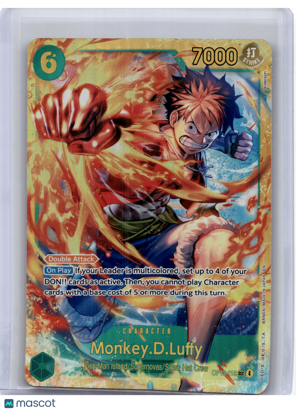 2025 One Piece—Monkey.D.Luffy #OP13-118 Carrying On His Will—Secret Rare Foil
