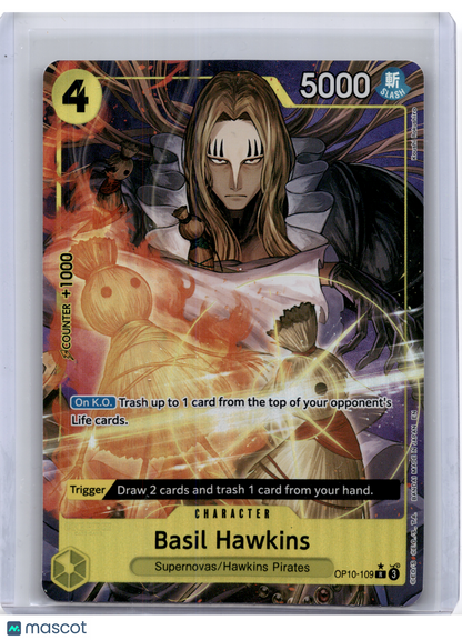2025 One Piece—Basil Hawkins #OP10-109 The Best Vol. 2 (Premium)—Rare Alt Art