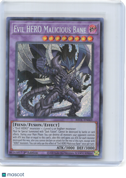 2020 YuGiOh!—Evil HERO Malicious Bane #BROL-EN069—Secret Rare Foil 1st Edition