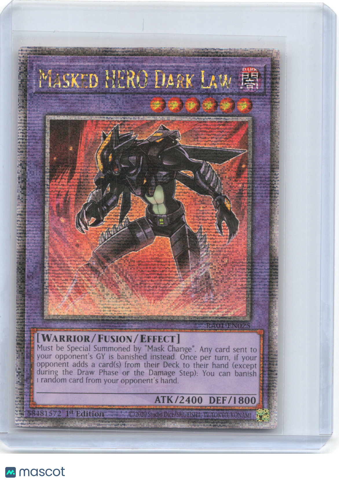 2020 YuGiOh!—Masked HERO Dark Law #RA01-EN025—QCSR Foil 1st Ed