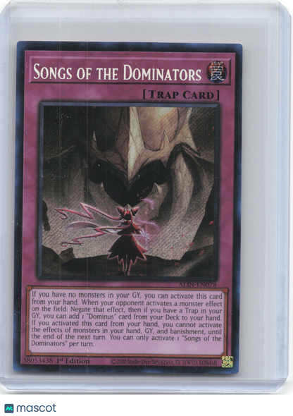 2025 YuGiOh!—Songs of the Dominators #ALIN-EN078—Secret Rare Foil 1st Edition