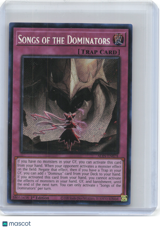 2025 YuGiOh!—Songs of the Dominators #ALIN-EN078—Secret Rare Foil 1st Edition