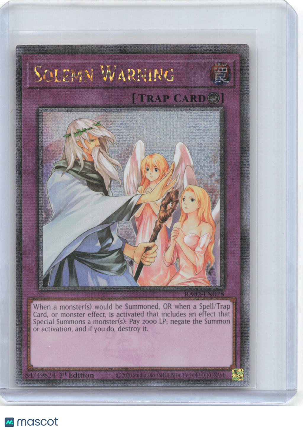 2024 YuGiOh!—Solemn Warning #RA02-EN078—Quarter Century Secret Rare Foil 1st Ed