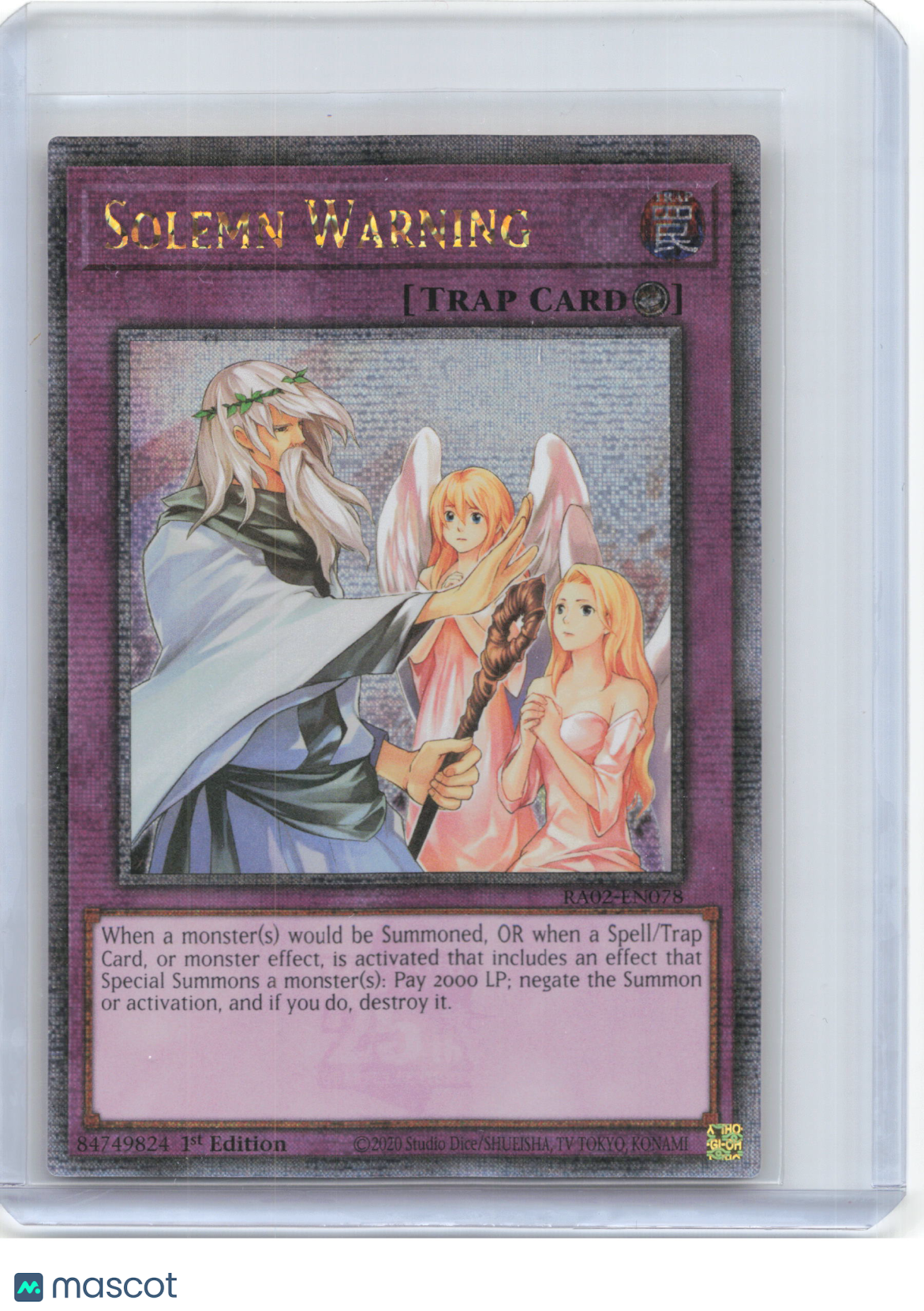 2024 YuGiOh!—Solemn Warning #RA02-EN078—Quarter Century Secret Rare Foil 1st Ed