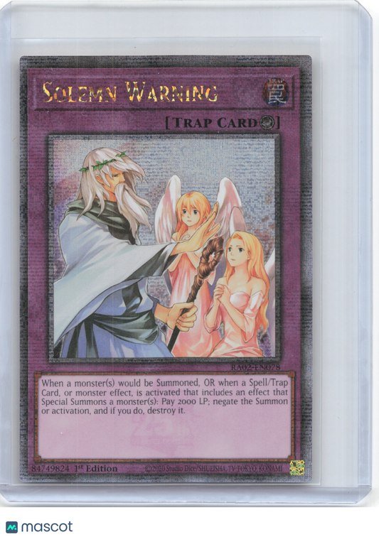 2024 YuGiOh!—Solemn Warning #RA02-EN078—Quarter Century Secret Rare Foil 1st Ed