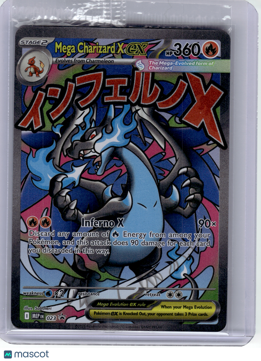 2025 Pokemon—Mega Charizard X EX #023 Mega Evolution—Black Star Promo (Sealed)