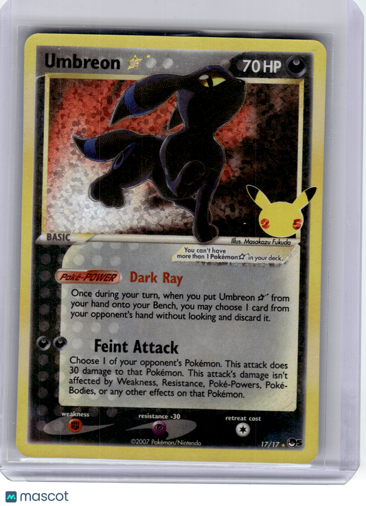 2021 Pokemon—Umbreon #17 Celebrations: Classic Collection—Rare Holo