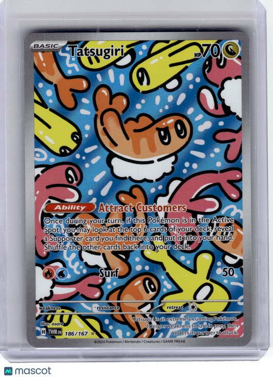 2024 Pokemon—Tatsugiri #186 Twilight Masquerade—Illustration Rare Holo