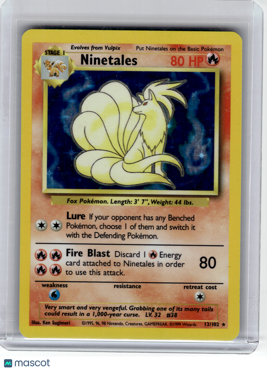 1999 Pokemon—Ninetales #12 Base Set—Rare Holo [Lightly Played]