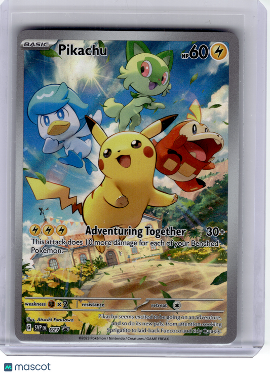 2023 Pokemon—Pikachu #EN 027 Scarlet & Violet—Black Star Promo Holo