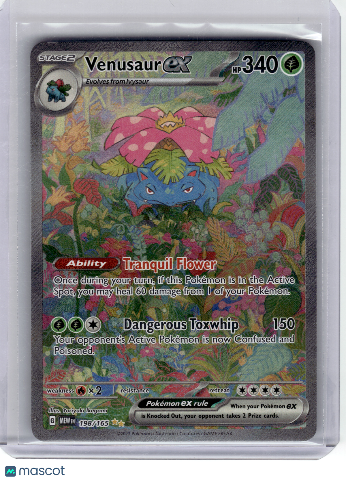 2023 Pokemon—Venusaur EX 198 Scarlet & Violet 151—Special Illustration Rare Holo