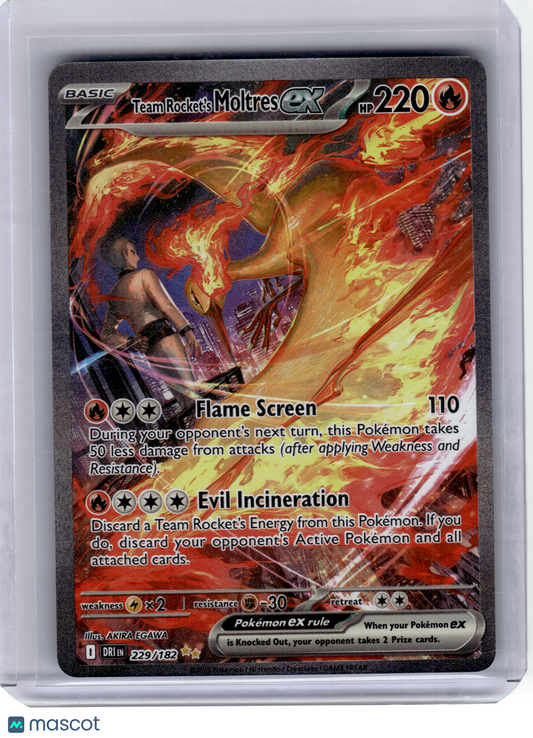 2024 Pokemon—Team Rocket's Moltres EX #229 Destined Rivals—SIR Holo