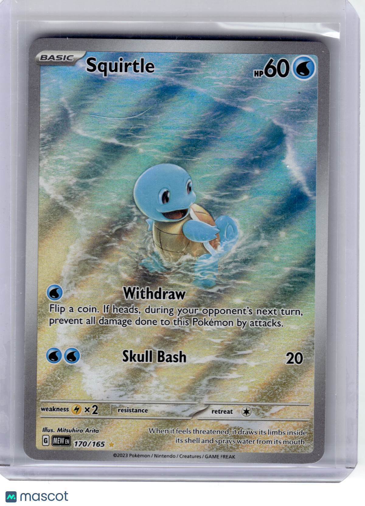 2023 Pokemon—Squirtle #170 Scarlet & Violet 151—Illustration Rare Holo