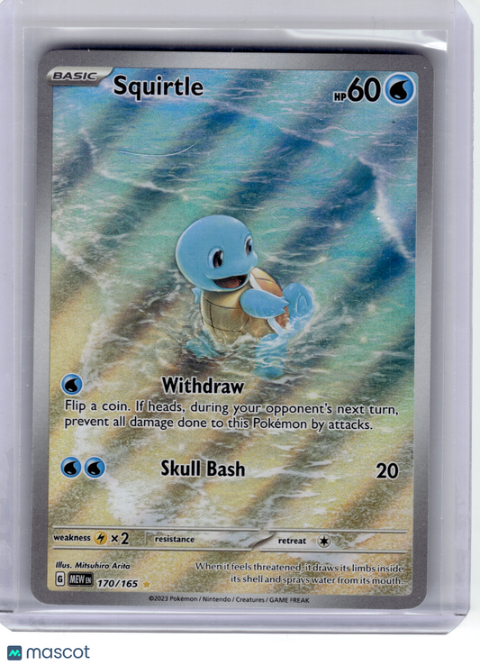 2023 Pokemon—Squirtle #170 Scarlet & Violet 151—Illustration Rare Holo