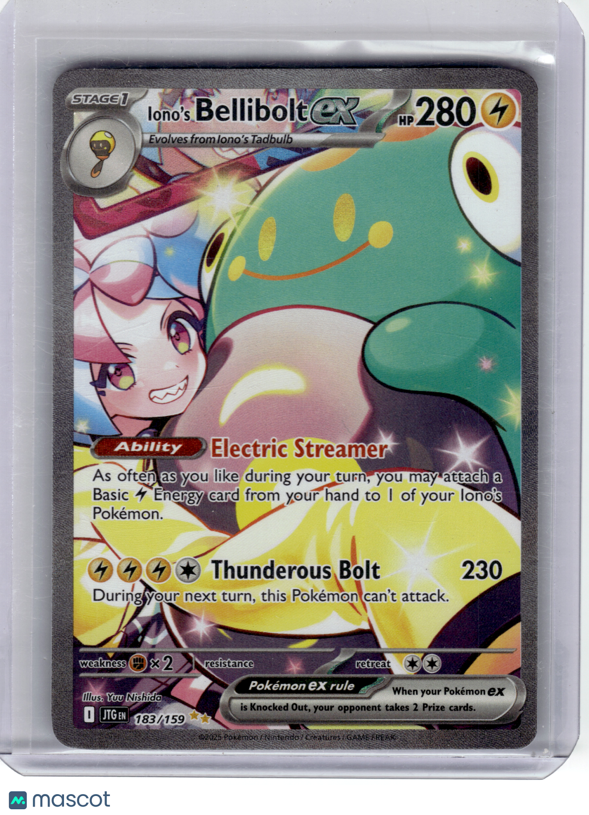 2025 Pokemon—Iono's Bellibolt EX #183 Journey Together—IR Holo [Lightly Played]
