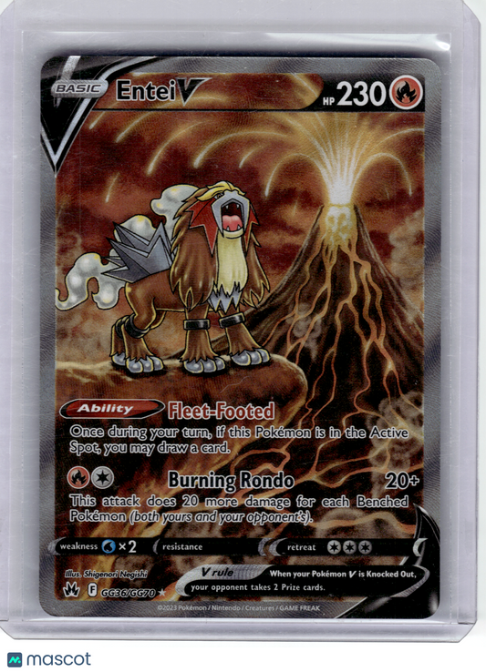 2023 Pokemon—Entei V #GG36 Crown Zenith: Galarian Gallery—Rare Holo