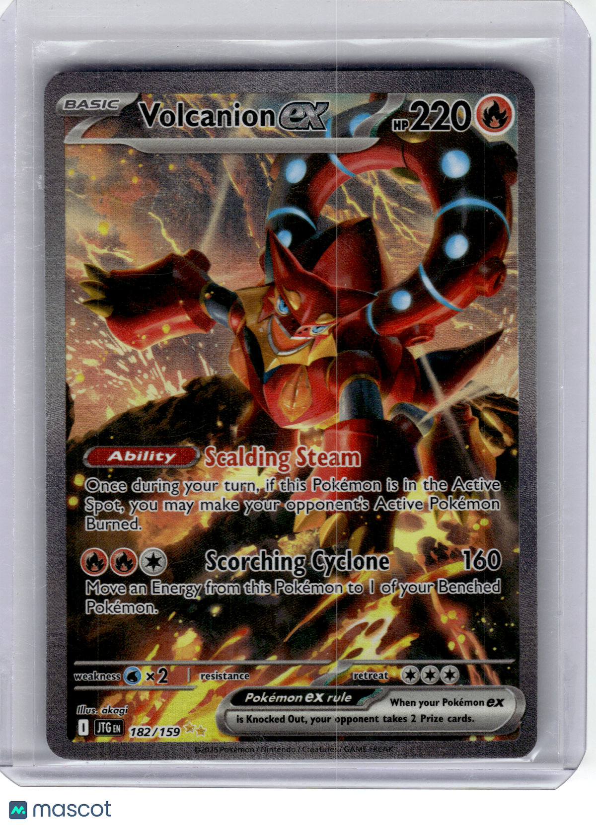 2025 Pokemon—Volcanion EX #182 Journey Together—Special Illustration Rare Holo
