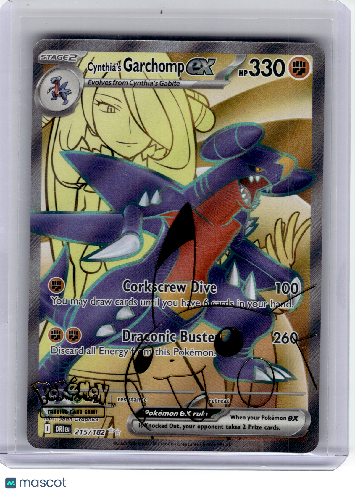 2025 Pokemon—Cynthia's Garchomp EX #215 Destined Rivals—Ultra Rare Holo